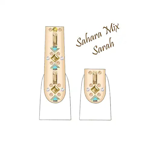 Sarah Nail Art Design With Serinity Crystals Sahara Mix