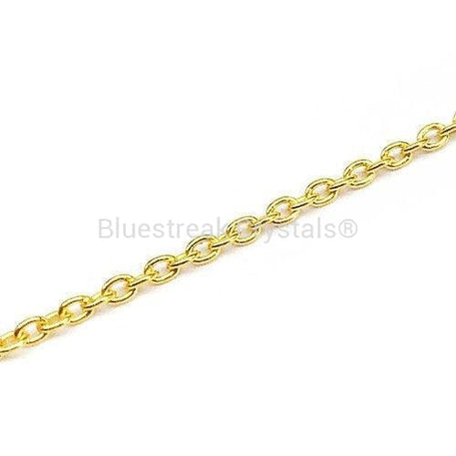 Gold Plated (24k) Sterling Silver Trace Chain-Findings For Jewellery-17.5 inch - Pack of 1-Bluestreak Crystals
