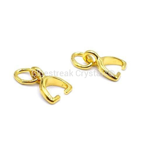 Gold Plated Stirrup Bail 6mm-Findings For Jewellery-6mm - Pack of 10-Bluestreak Crystals