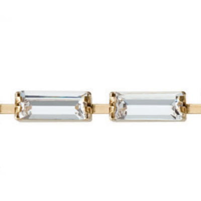 Preciosa Cup Chain Baguette Silver Crystal AB - Bluestreak Crystals