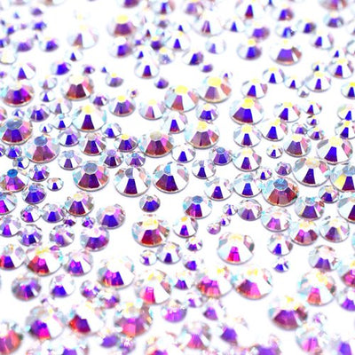 Preciosa Flat Back Crystals Non Hotfix Mix (MAXIMA) Size Crystal AB - Bluestreak Crystals