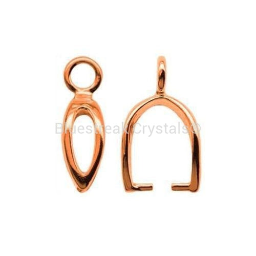 Rose Gold Plated (18k) Plated Open Leaf Bail-Findings For Jewellery-12mm - Pack of 1-Bluestreak Crystals