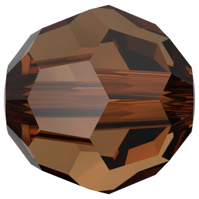 Swarovski Crystal Beads Round (5000) Smoked Amber - Bluestreak Crystals
