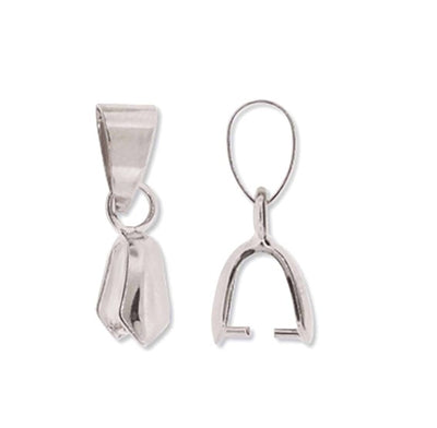 Silver Plated Pear Pinch Bails - Bluestreak Crystals