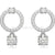 Swarovski Attract Hoop Earrings Round Cut White Rhodium Plated-Swarovski Jewellery-Bluestreak Crystals