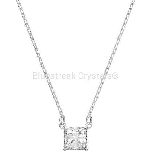 Swarovski Attract Necklace Square Cut White Rhodium Plated-Swarovski Jewellery-Bluestreak Crystals