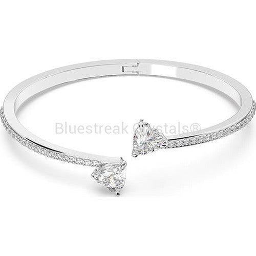 Swarovski Attract Soul Bangle Heart White Rhodium Plated-Swarovski Jewellery-Small-Bluestreak Crystals