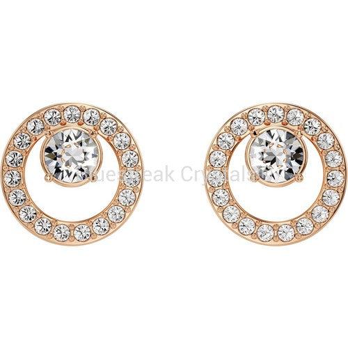 Swarovski Creativity Stud Earrings White Rose Gold-Tone Plated-Swarovski Jewellery-Bluestreak Crystals