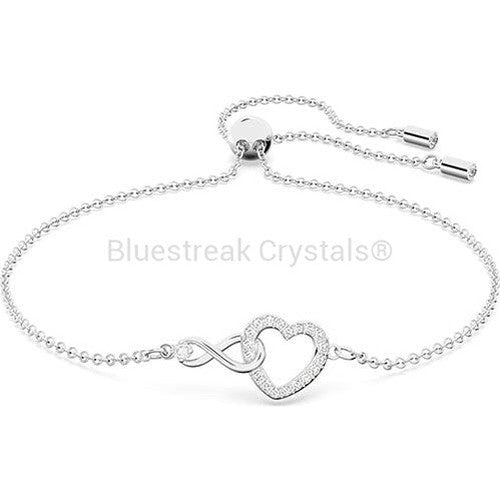 Swarovski Infinity Bracelet with Heart White Rhodium Plated-Swarovski Jewellery-Bluestreak Crystals