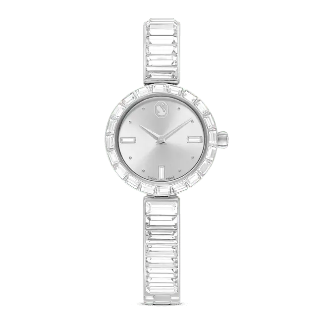 Swarovski Matrix Bangle Watch Swiss Made Crystal Bracelet Silver Swarovski Matrix Bangle Watch Swiss Made Crystal Bracelet Silver