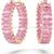 Swarovski Matrix Hoop Earrings Baguette Cut Pink Rose Gold-Tone Plated-Swarovski Jewellery-Bluestreak Crystals