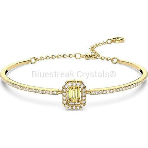 Swarovski Millenia Bangle Octagon Cut Pave Yellow Gold-Tone Plated-Swarovski Jewellery-Bluestreak Crystals