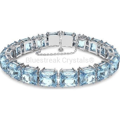 Swarovski Millenia Bracelet Square Cut Blue Rhodium Plated-Swarovski Jewellery-Bluestreak Crystals