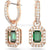 Swarovski Millenia Drop Earrings Octagon Cut Pave Green Rose Gold-Tone Plated-Swarovski Jewellery-Bluestreak Crystals