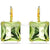 Swarovski Millenia Drop Earrings Square Cut Green Gold-Tone Plated-Swarovski Jewellery-Bluestreak Crystals