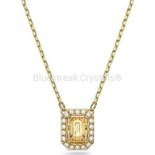 Swarovski Millenia Necklace Octagon Cut Pave Yellow Gold-Tone Plated-Swarovski Jewellery-Bluestreak Crystals