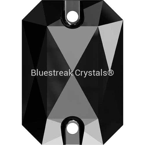 Swarovski Sew On Crystals Emerald Cut (3252) Jet UNFOILED-Swarovski Sew On Crystals-14x10mm - Pack of 2-Bluestreak Crystals