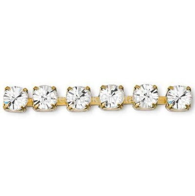 Preciosa Cup Chain Chaton Round Gold Crystal - Bluestreak Crystals