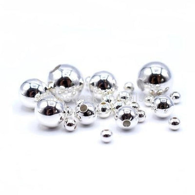 Silver Plated Smooth Round Beads - Bluestreak Crystals