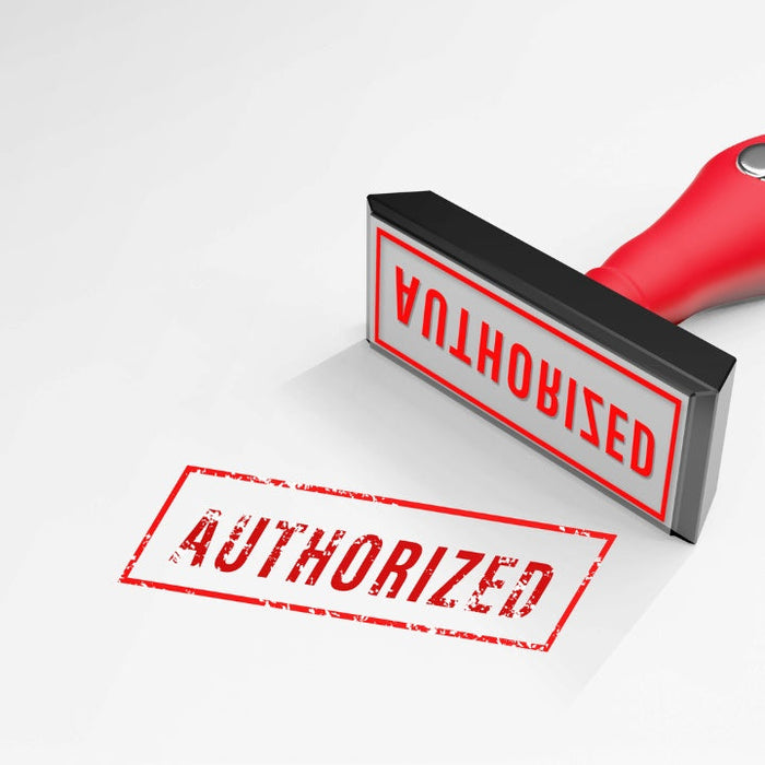 red AUTHORIZED rubber Stamp