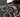 Skull outline made with Hotfix crystals on a black t-shirt