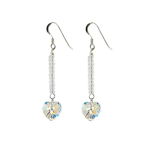 Craft Your Valentine's Day Surprise: Preciosa Heart Pendant Earrings in Crystals AB