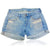 Denim shorts customised with Preciosa Crystals cup chain from Bluestreak Crystals.