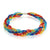 Rainbow woven beaded necklace with Preciosa Beads. 