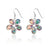 Preciosa Crystals Flower Pendant Earrings on silver plated ear wires.
