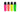 pink, orange, yellow and green highlighter pens covered in neon rhinestones in the same colours