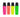 pink, orange, yellow and green highlighter pens covered in neon rhinestones in the same colours