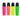 pink, orange, yellow and green highlighter pens covered in neon rhinestones in the same colours