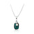 Swarovski Crystals Emerald Pendant Silver Chain Necklace with a pear pinch bail from Bluestreak Crystals  