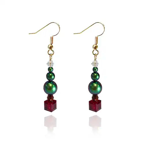 Swarovski Crystals Christmas Tree Earrings Jewellery Project