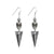Swarovski Crystals gothic Skull Spike earrings for Halloween with silver plated ear wires.