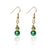 Swarovski crystal green pearls and gold bead earrings on gold plated ear wires to create fabulous earrings from the jewellery projects at Bluestreak crystals