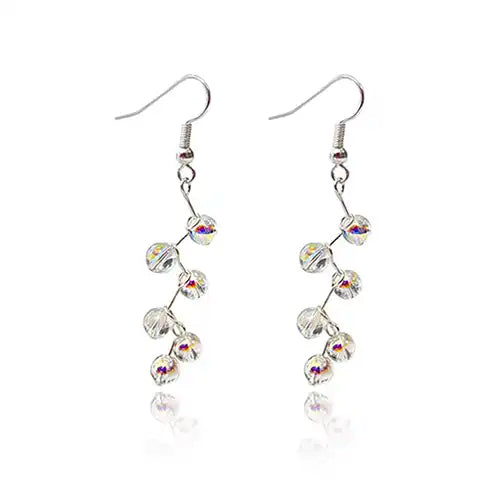 Swarovski Crystals daisy chain beaded earrings on silver plated ear wires.