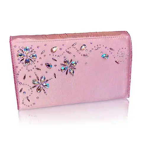 Swarovski Crystals Pink Clutch Bag Rhinestone Embellishment Project