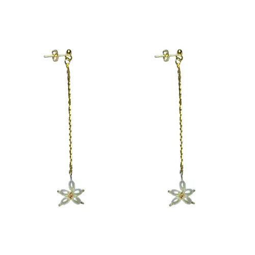 Swarovski Pearls Flower Chain Drop Earrings Jewellery Project