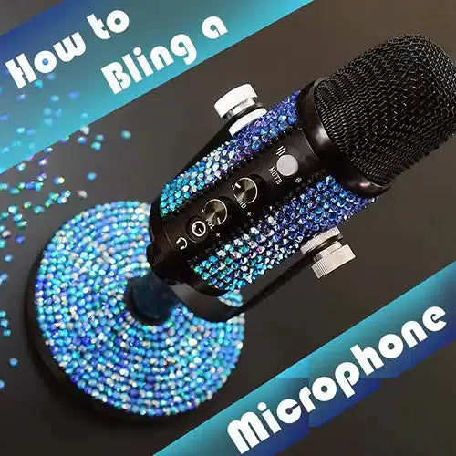 How To Glue Rhinestones and Flatback Crystals Onto A Metal Microphone - Watch our tutorial