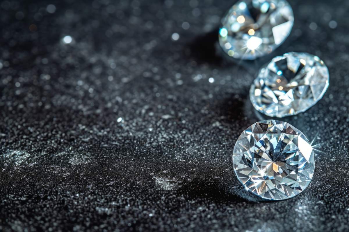 shiny crystals on a dark background