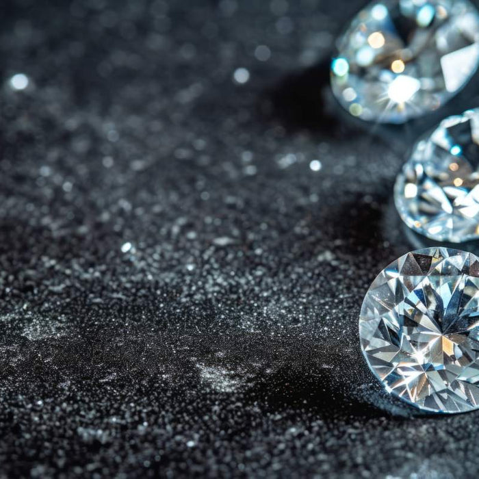 shiny crystals on a dark background