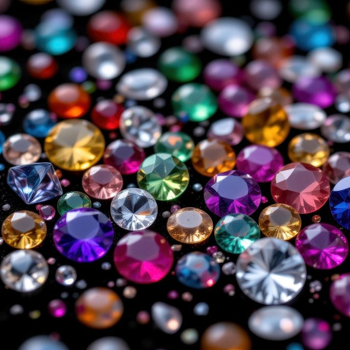 colourful flatback crystals