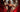 pretty lady wearing a red Burlesque Costume with rhinestones