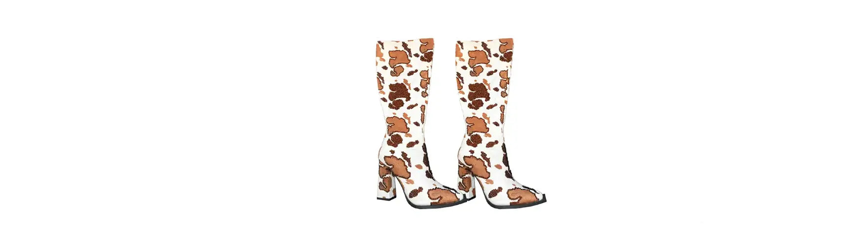 Swarovski Crystals Festival Ready Cowprint Boots Rhinestone Embellishment