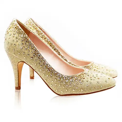 Swarovski Crystals Gold Shoe Embellishment Project