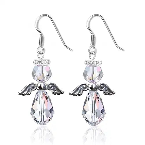 Angel Earrings Jewellery Project Made With Crystal Beads
