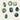 arrangement of green coloured Swarovski Crystals