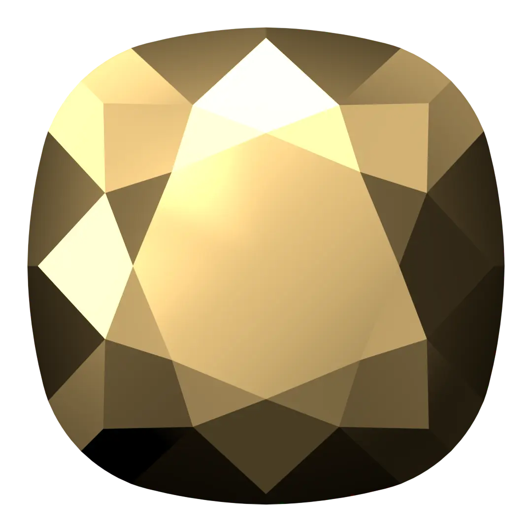 Swarovski Fancy Stones Cushion Square (4470) Crystal Aurum