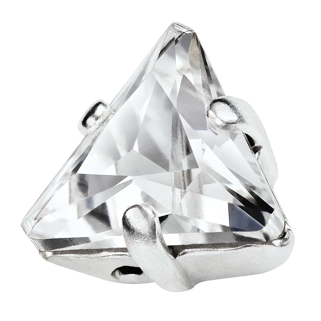 Preciosa Single Stone Setting Triangle in Silver
